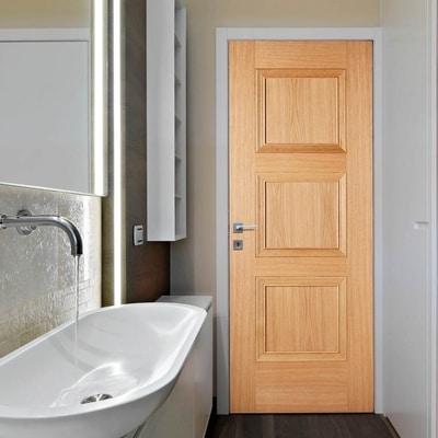 Oak Amsterdam 3 Panel Pre-Finished Internal Door - 1981mm x 838mm