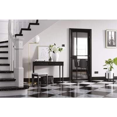Greenwich Black Primed 5 Glazed Clear Light Panels Interior Door - 1981mm x 610mm