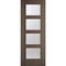 Vancouver Chocolate Grey Pre-Finished 4 Glazed Clear Light Panels Interior Door - 1981mm x 762mm