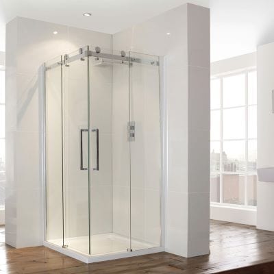 Frameless Corner Entry Shower Enclosure - 900 x 1900mm