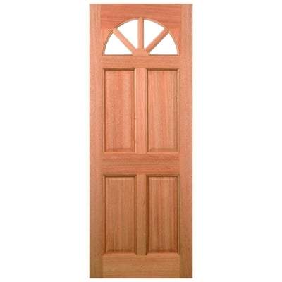 Carolina Hardwood M&T 4 Unglazed Fanlight Light Panels External Door - 2083mm x 864mm
