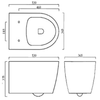 Emme Wall Hung Toilet (suitable for cistern & frame packs)
