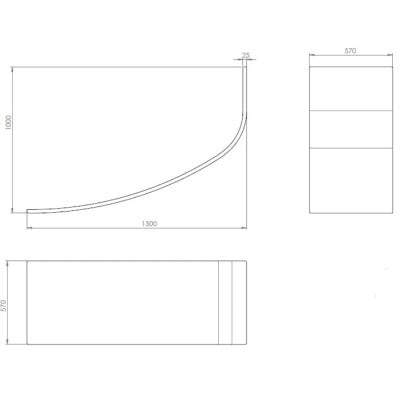 Cleo Offset Corner Bath Panel