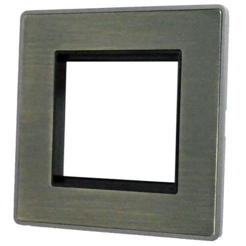 Caradok Screwless Premium Vintage Brass Metal 1 Gang Module Plate