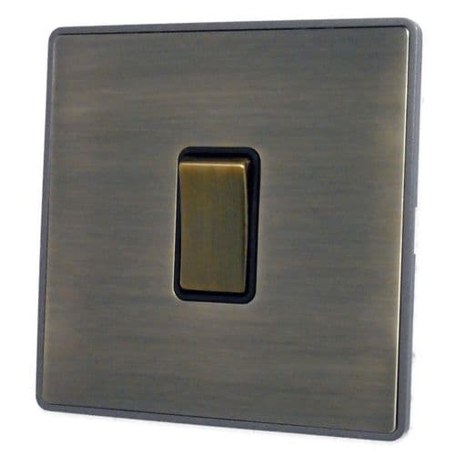 Caradok Screwless Premium Vintage Brass Metal 1 Gang Rocker Light Switch