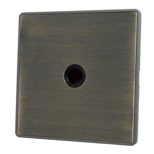 Caradok Screwless Premium Vintage Brass Metal 1 Gang Flex Outlet Plate