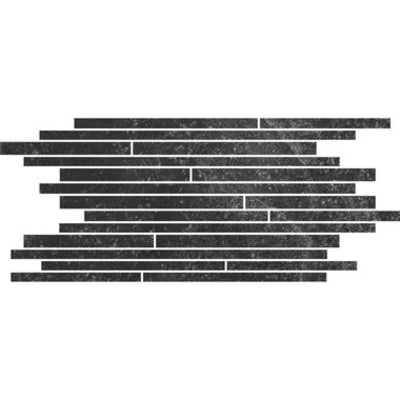 Fashion Stone Black Thin Muretto Mosaic Tile (Lappato Finish) (Box of 6)