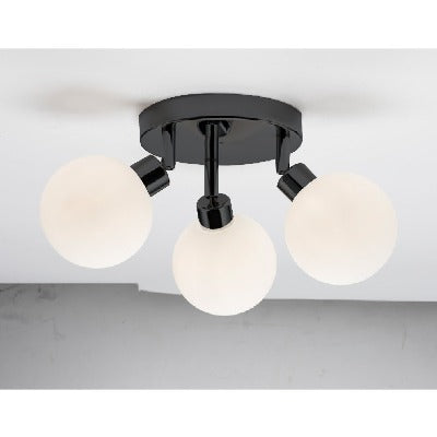 Geo Round Frosted Glass Triple Spotlight