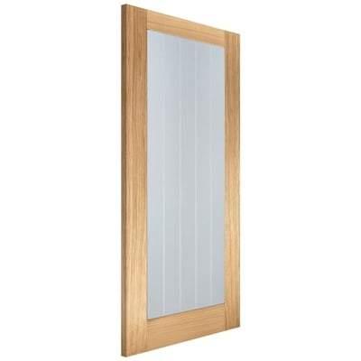 Oak Mexicano Pattern 10 Glazed Un-Finished Internal Door - 1981mm x 686mm