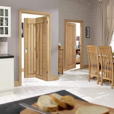 Oak Mexicano Bi-Fold Un-Finished Internal Door - 1981mm x 762mm