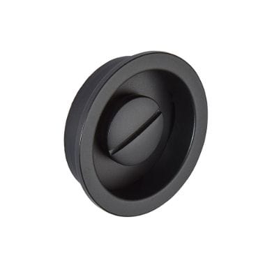 Aries Pocket Door Privacy Handle - Black Chrome