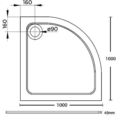 Designer Quadrant Shower Tray