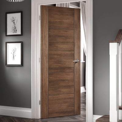 Vancouver Walnut Laminated 5 Panel Interior Door - 1981mm x 762mm