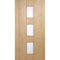 Copenhagen Oak Unfinished 3 Double Glazed Frosted Light Panels External Door - 1981mm x 838mm