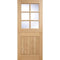 Cottage Stable Oak Unfinished 6 Double Glazed Clear Light Panels External Door - 1981mm x 838mm