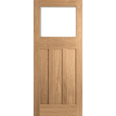 DX 30's Style Oak Unfinished 1 Unglazed Light Panel Internal Door - 1981mm x 686mm