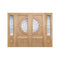 Empress Oak Unfinished 1 Double Glazed Bevelled Zinc Clear Light Panel External Door - 1981mm x 838mm