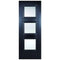 Amsterdam Black Primed 3 Glazed Clear Bevelled Light Panel Interior Door - 1981mm x 838mm