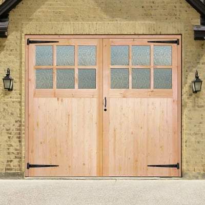 Redwood 12 Glazed Flemish Light Panels Pair Garage Doors - 1981mm x 2135mm