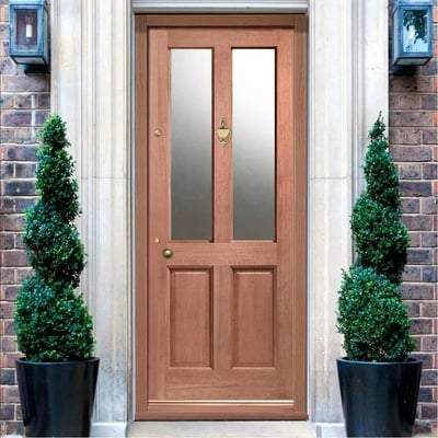 Malton Hardwood Dowelled 2 Double Glazed Frosted Light Panels External Door - 1981mm x 838mm