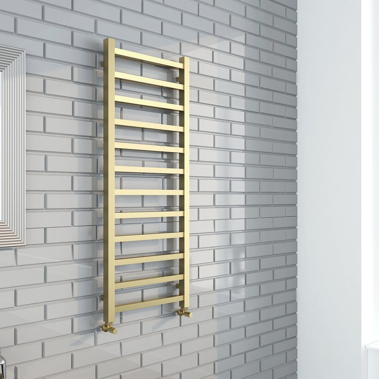 Mineral Square Bar Brushed Brass Towel Rail - All Sizes