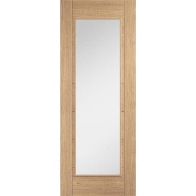 Oak Carini 1 Clear Long Light Panel Un-Finished Internal Door - 1981mm x 762mm