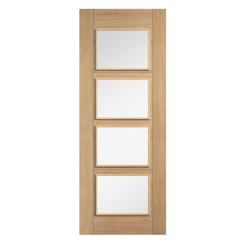 Oak Carini 4 Clear Light Panel Pre-Finished Internal - 2040mm x 826mm