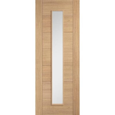 Oak Carini 1 Clear Light Panel Pre-Finished Internal Door - 2040mm x 726mm