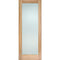 Oak Pattern 10 - 1 Glazed Frosted Light Panel Un-Finished Internal Door - 2032mm x 813mm