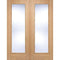 Oak Vancouver Glazed Pair Pre-Finished Internal Doors - 1981mm x 914mm