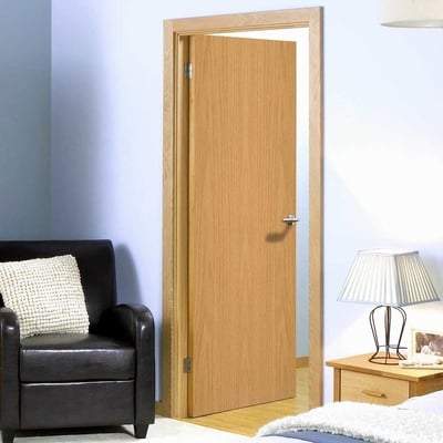 Flush Oak Pre-Finished Interior Fire Door FD30 - 1981mm x 686mm