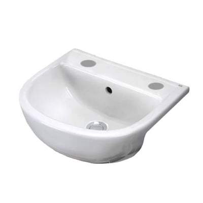55cm Semi Recessed Basin in Alpine White