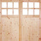 Redwood 12 Glazed Flemish Light Panels Pair Garage Doors - 2135mm x 2135mm