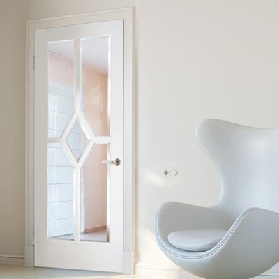 Reims White Primed Glazed Clear Light Panels Interior Door - 1981mm x 686mm