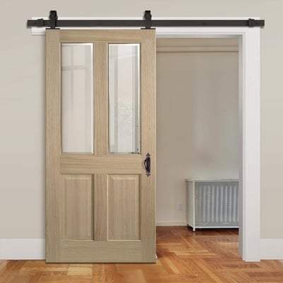 Oak Richmond 2 Glazed Clear Light Panels Pre-Finished Internal Door - 2032mm x 813mm