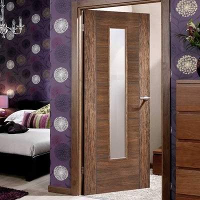 Vancouver Walnut Laminated 1 Glazed Clear Light Panel Interior Door - 1981mm x 762mm