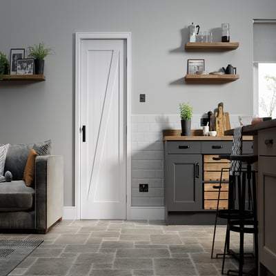 Barn White Primed Interior Door - All Sizes