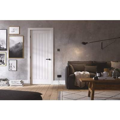 Mexicano White Primed Interior Fire Door FD30 - 2040mm x 826mm