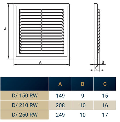 Louvre Vent D/250RW Classic 250mm