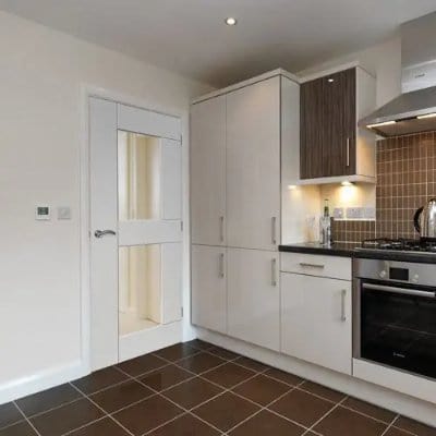 Eccentro White Primed Glazed Internal Door - All Sizes