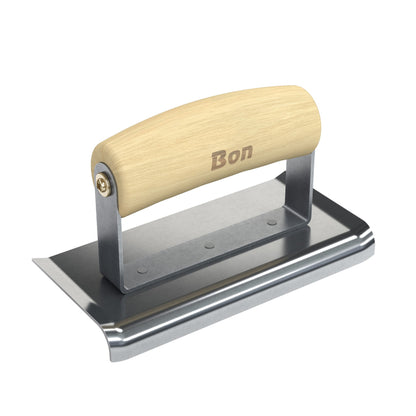 Bon Tool Curved End Concrete Edger - Wood Wave Handle