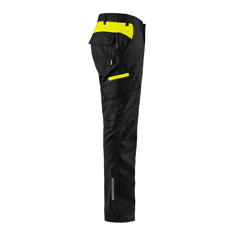 Blaklader 1444 Industry Stretch Trouser Black/Hi-Vis Yellow