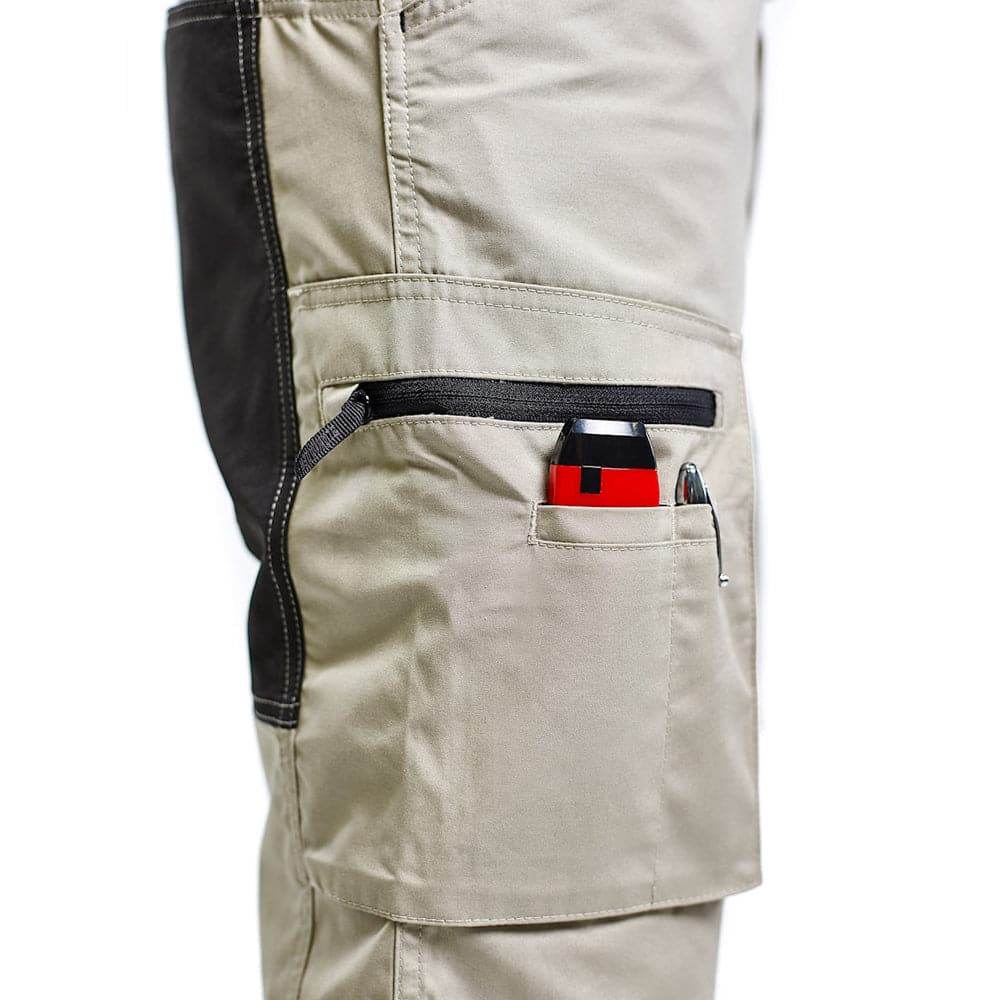 Blaklader 1449 Service Industry Work Cargo Stretch Shorts Stone/Black 33" Waist