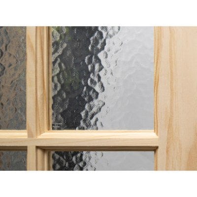 Knotty Pine Unfinished Internal Door - 15 Obscured Glazed Light Panels - All Sizes
