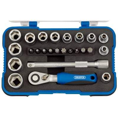Draper Metric Socket Set - 1/4" Square Drive - (25 Pieces)