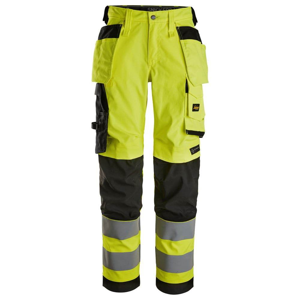 Snickers 6743 Hi-Vis Class 2 Women's Stretch Trousers Holster Pockets