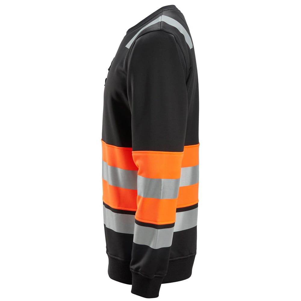 Snickers 8031 High-Vis Class 1 Sweatshirt Black/Orange 2XL