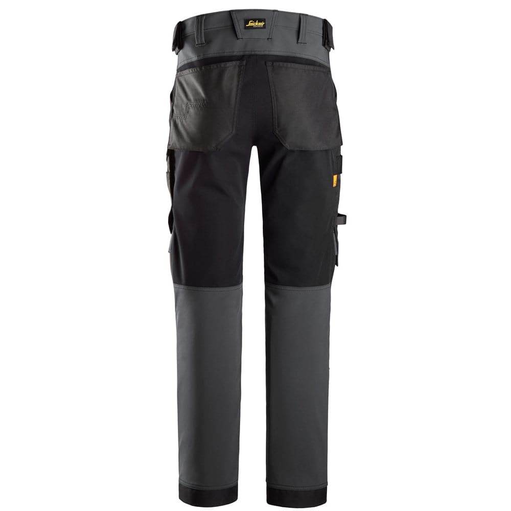 Snickers 6375 AllroundWork 4-way Stretch Trousers Steel Grey/Black, 39" Waist 30" Leg-Snickers 112