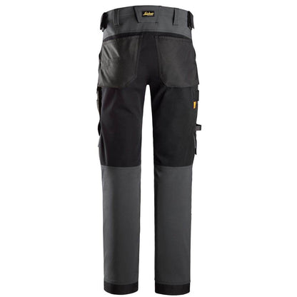 Snickers 6375 AllroundWork 4-way Stretch Trousers Steel Grey/Black, 39" Waist 30" Leg-Snickers 112