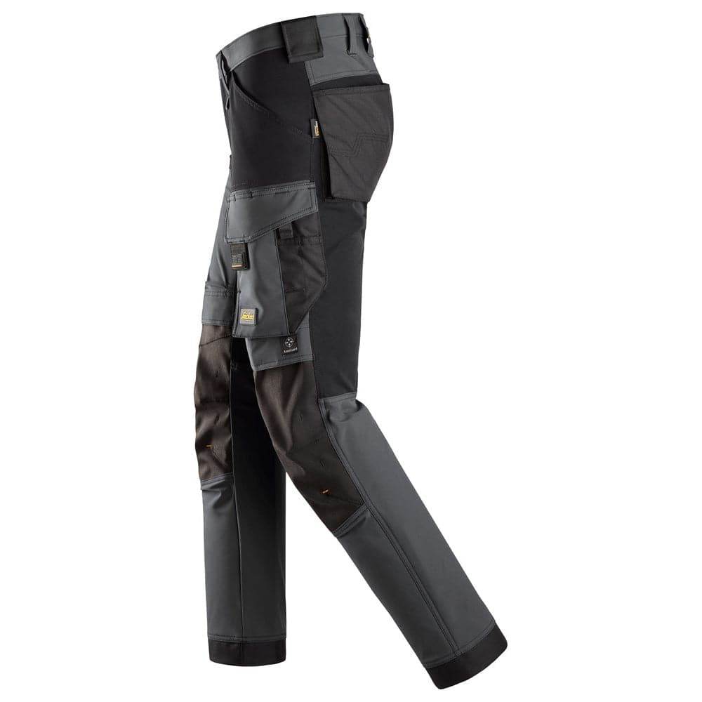 Snickers 6375 AllroundWork 4-way Stretch Trousers Steel Grey/Black, 39" Waist 30" Leg-Snickers 112